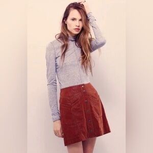 Free People. Come a Little Closer. Faux Leather Skirt